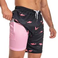 JUNBAOSS Mens Swim Trunks with Compression Stretch Beach Shorts Quick Dry with Pockets No-Chafing Board Shorts, Breathable Fi...