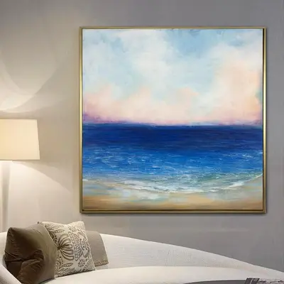 Extra Large Abstract Seascape Paintings On Canvas Ocean Acrylic Art Original Feng Shui Painting Sea Wall Art | SOUND OF THE S...