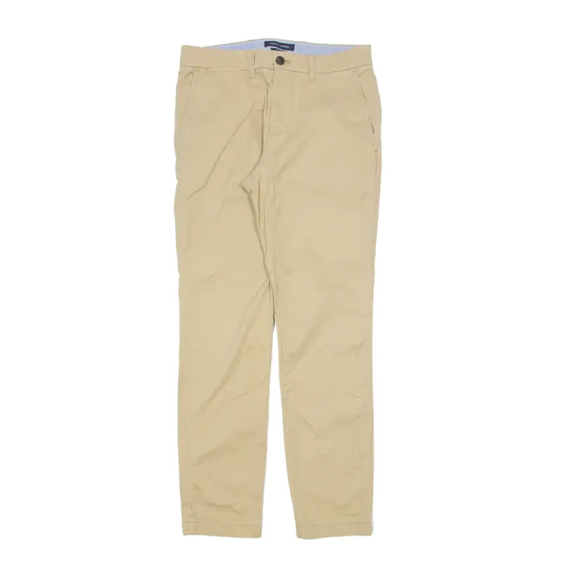 TOMMY HILFIGER Chino Trousers Beige Slim Tapered Mens W29 L20