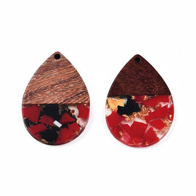 Transparent Resin & Walnut Wood Pendants