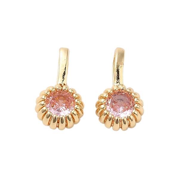 Brass Micro Pave Cubic Zirconia Charms