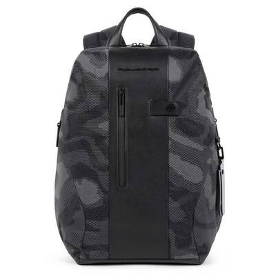 Piquadro Slip 2 Men's Backpack in Nylon and Leather with Laptop and iPad Compartment Camouflage CA5478BR2