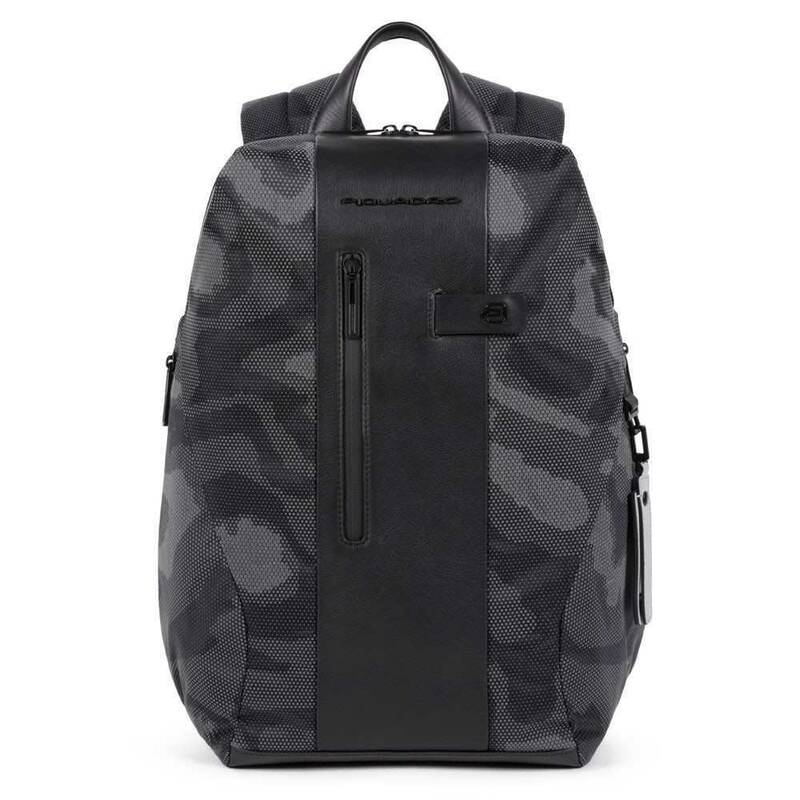Piquadro Slip 2 Men's Backpack in Nylon and Leather with Laptop and iPad Compartment Camouflage CA5478BR2