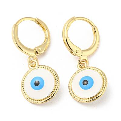 Real 18K Gold Plated Brass Dangle Leverback Earrings