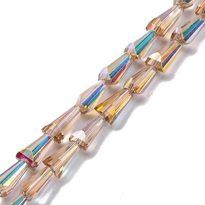Transparent Electroplate Glass Beads Strands
