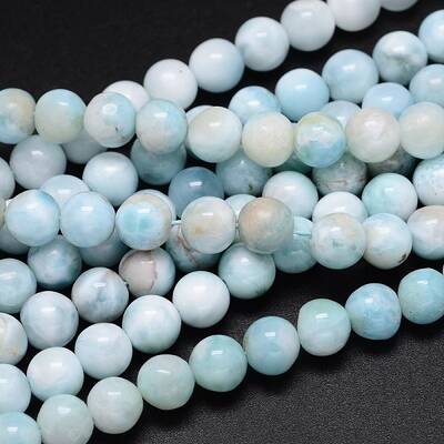 Natural Larimar Round Beads Strands