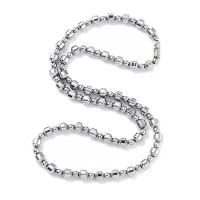 Electroplated Synthetic Non-magnetic Hematite Round & Drum Beaded Necklaces