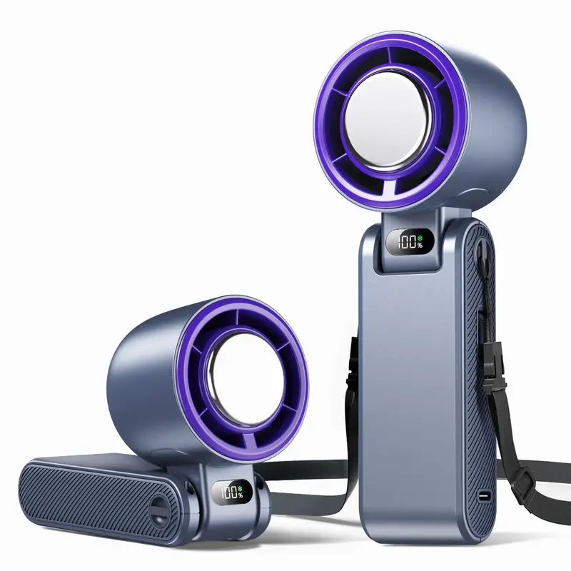 3 IN 1 Hand Fan Rechargeable with Air Turbo Tech Cooling Fan, Up to 12 Working Hours, For Outdoor Activities, Travel, Working