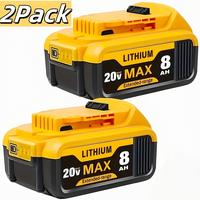 2Pack 20V 8.0Ah Replacement Batteries for Dewalt 20V MAX Battery DCB200 20V XR Battery Compatible with DCD/DCF/DCG/DCS Series...