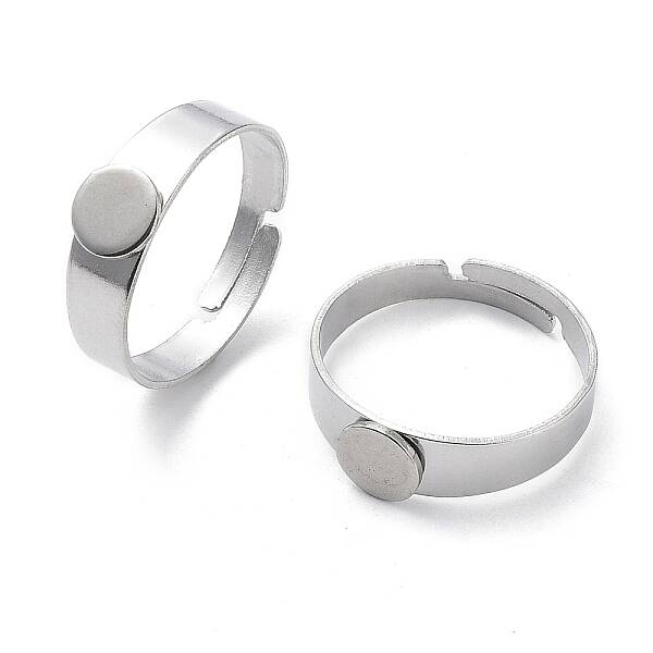 Non-Tarnish Adjustable 304 Stainless Steel Finger Rings Components