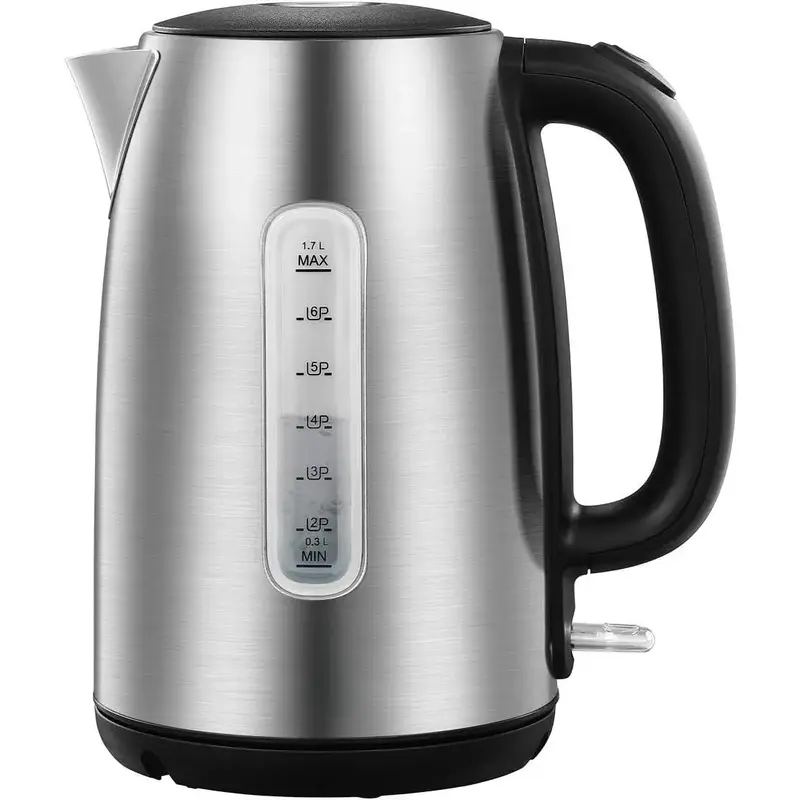 Stainless Steel Electric Kettle 1.7L Hot Water Kettle 1500W Fast Boil Tea Kettle with LED Light Auto Shutoff and Boil Dry Pro...