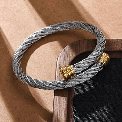 304 Stainless Steel Torque Bangles for Women