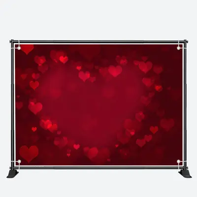 Dusky Wine Red Heart Bokeh Valentines Day Backdrop - Aperturee