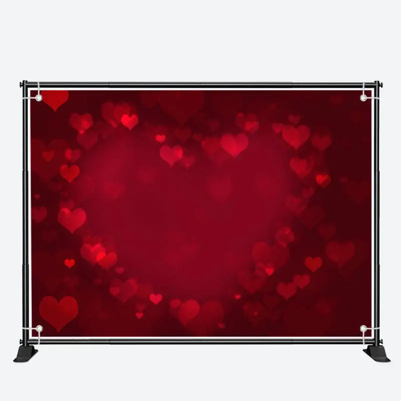 Dusky Wine Red Heart Bokeh Valentines Day Backdrop - Aperturee