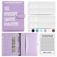 100 Envelopes Challenge Binder Money Saving Challenge Budget Binder with Cash Envelope Way to Save $5,050 Money Saving Binder...