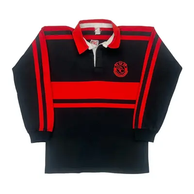 Jay Unbranded Graphic Rugby Shirt - Small Black Cotton
