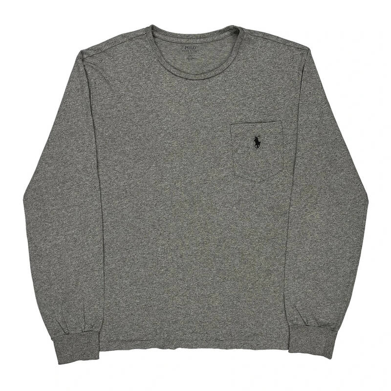 Ralph Lauren Long Sleeve T-Shirt - Large Grey Cotton