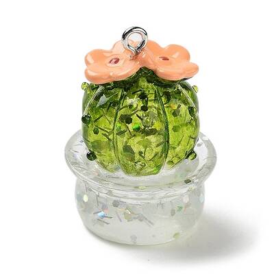 Transparent Resin Plant Pendants