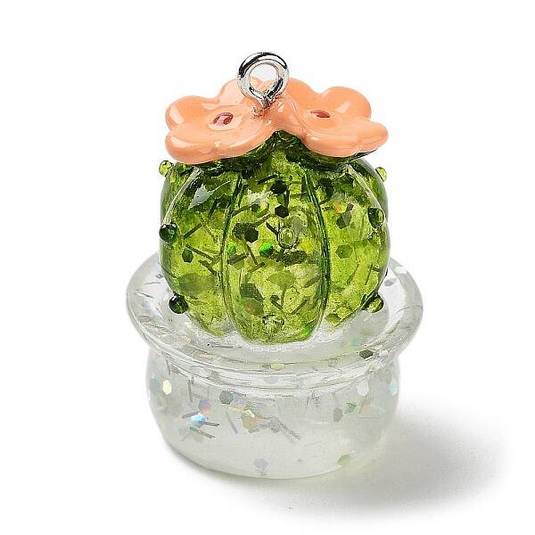 Transparent Resin Plant Pendants