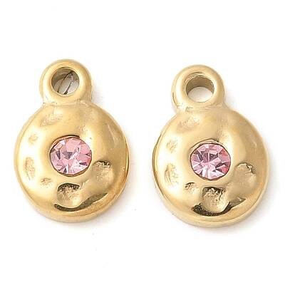 304 Stainless Steel with Rhinestone Charms