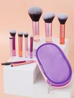 10pcs Mini Travel Makeup Brush Set - Stylish and minimalist design with portable storage bag, high-quality makeup brushes for...