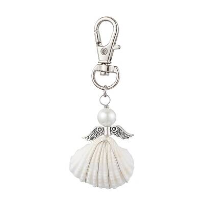 Angel Alloy & Wire Wrapped Natural Shell Pendant Decorations