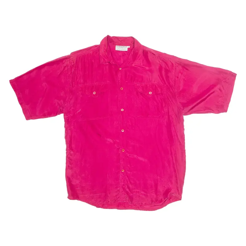 COBRA GROUP Womens Blouse Pink Collared Silk L