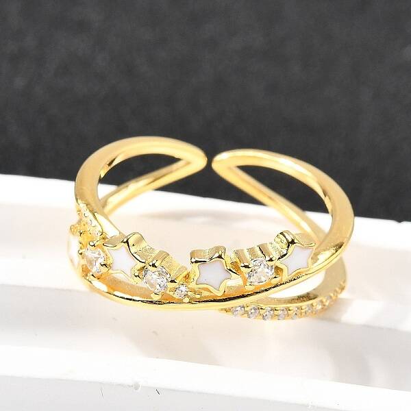 Star 925 Sterling Silver Cubic Zirconia Rings for Women
