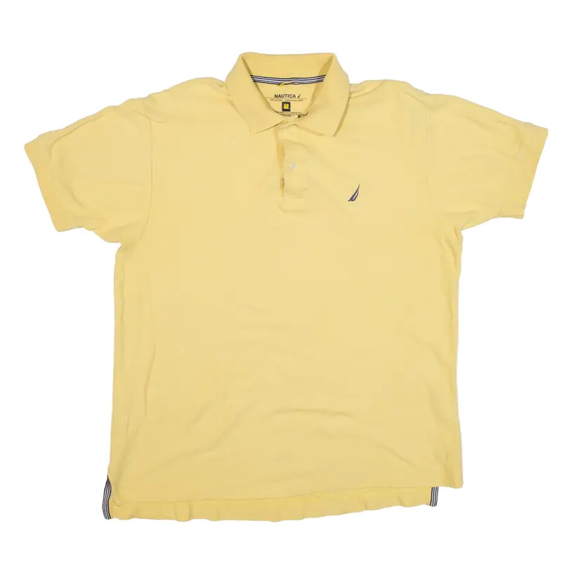 NAUTICA Polo Shirt Yellow Short Sleeve Mens M