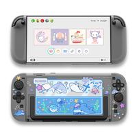 Geekshare Shark Party Protective Case for Nintendo Switch 2 -Blue Slim Semi-Translucent Shell Cover, Anti-Scratch Grip