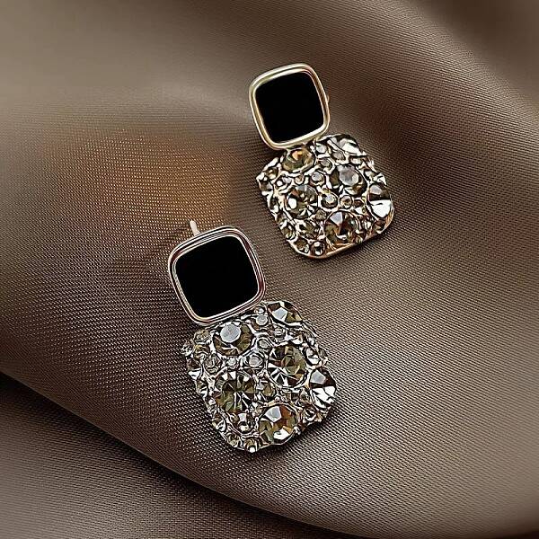 Alloy Rhinestone Dangle Earrings for Women