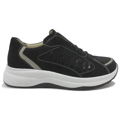 Finn Comfort Piccadilly Nubuck Leather Women's Lace Up Shoes - Black Pashmina - Size:US 10.5 Women