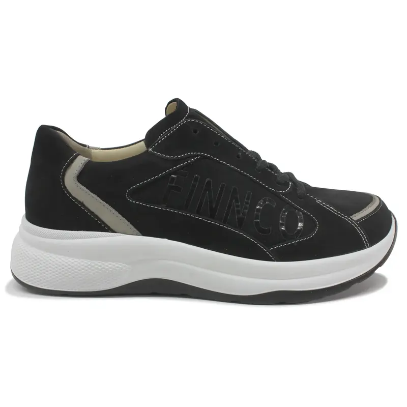 Finn Comfort Piccadilly Nubuck Leather Women's Lace Up Shoes - Black Pashmina - Size:US 10.5 Women