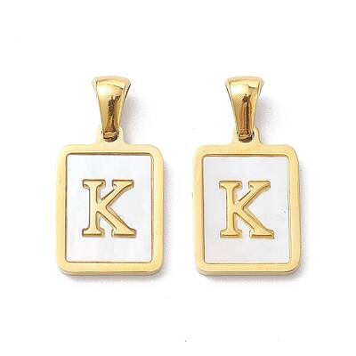 Ion Plating(IP) 304 Stainless Steel Pave Shell Pendants