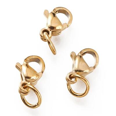 Ion Plating(IP) 304 Stainless Steel Lobster Claw Clasps