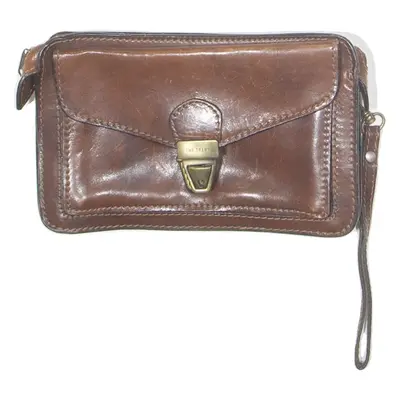 THE TREND Womens Clutch Bag Brown Leather