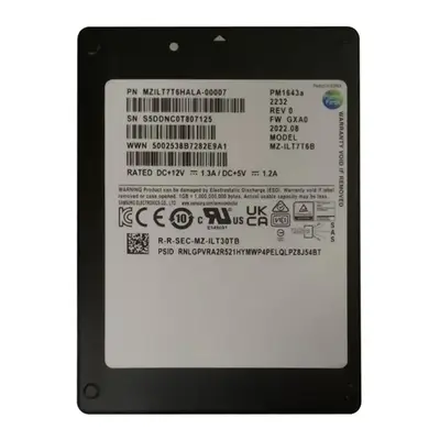 MZILT7T6HALA-00007 Samsung PM1643a Series 7.68TB SAS 12Gb/s 2.5-Inch Enterprise Solid State Drive