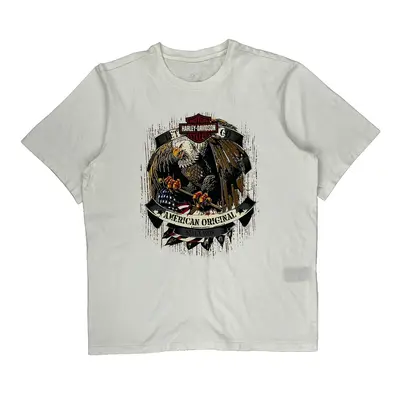 American Original Harley Davidson Graphic T-Shirt - XL White Cotton