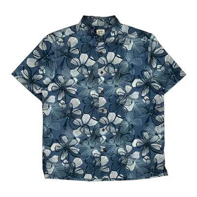 Old Navy Hawaiian Shirt - Large Blue Cotton