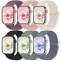 6 pack Braided Stretchy Solo Loop Compatible with Apple Watch Bands 40mm 38mm 41mm 44mm 45mm 49mm 42mm for Women Men, Elastic...