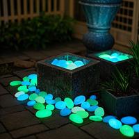 Luminous Garden Stone, 1000pcs Vibrant Glowing Plastic Stakes for Pathway, Decorative Accessories for Home Garden Party Weddi...