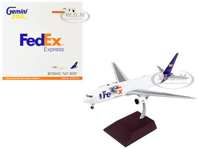 Boeing 767-300F Commercial Aircraft Federal Express White with Purple Tail Interactive Series 1/200 Diecast Model Airplane by...