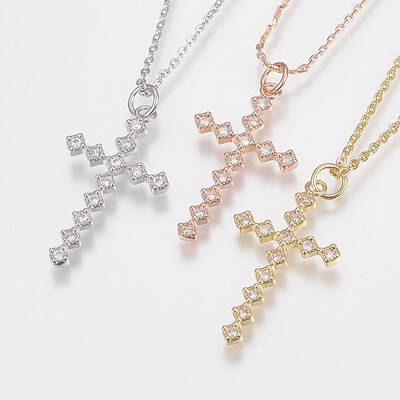 Brass Cubic Zirconia Pendant Necklaces