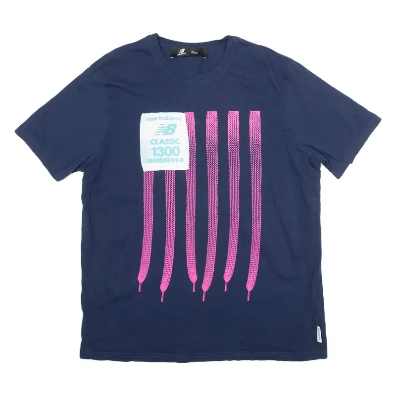 NEW BALANCE Mens T-Shirt Blue USA XL
