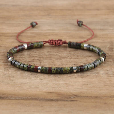 Natural Dragon Blood Beaded Braided Bracelets