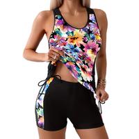 Dokotoo Women's Tankini Swimsuits 2025 Two Piece Bathing Suits Tummy Control Swimwear with Boy Shorts