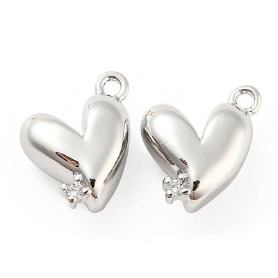 Brass Micro Pave Cubic Zirconia Charms