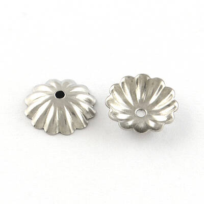 Tarnish Resistant Flower 304 Stainless Steel Bead Caps
