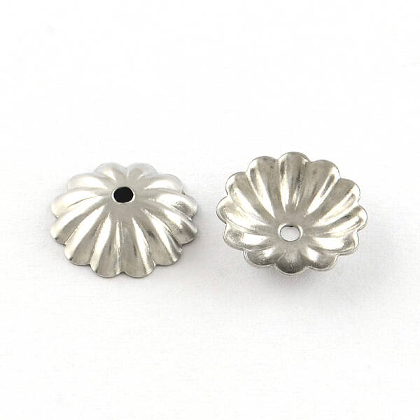 Tarnish Resistant Flower 304 Stainless Steel Bead Caps