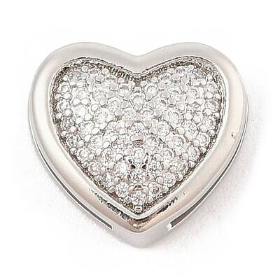 Brass Micro Pave Cubic Zirconia Slide Charms